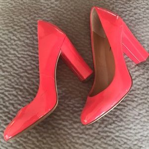 Patent leather orange J Crew heels